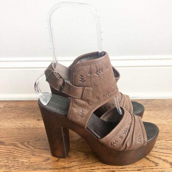 Musse & Cloud Leather Platform Heels in Brown - Size 40 or W 9/9.5 - Picture 1 of 7